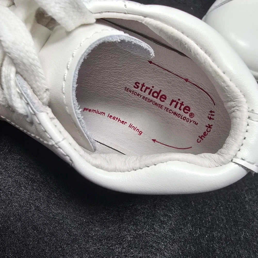 Stride Rite SRT Elliot Baby Toddler 7M White Leather Walking Shoes BB35749 Boys